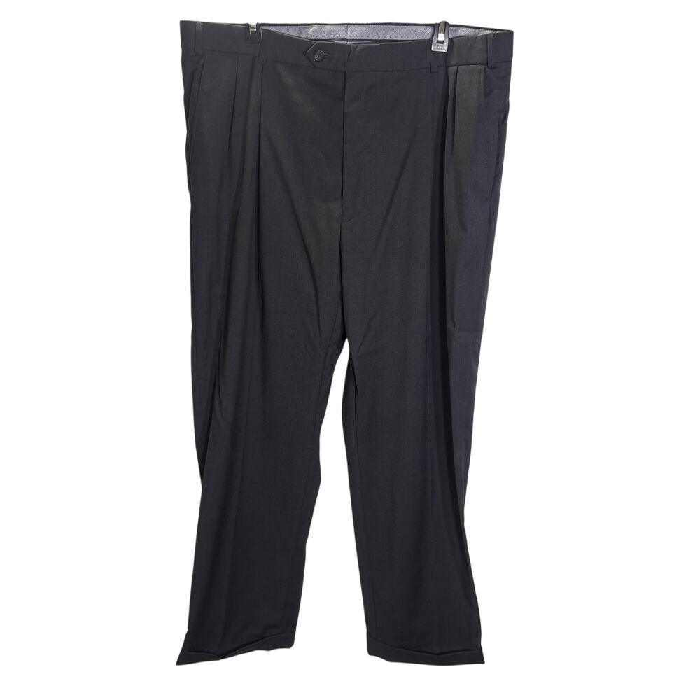 Ballin Super 120s Wool Mens Dress Pants Navy Pleated Comfort EZE Size 40